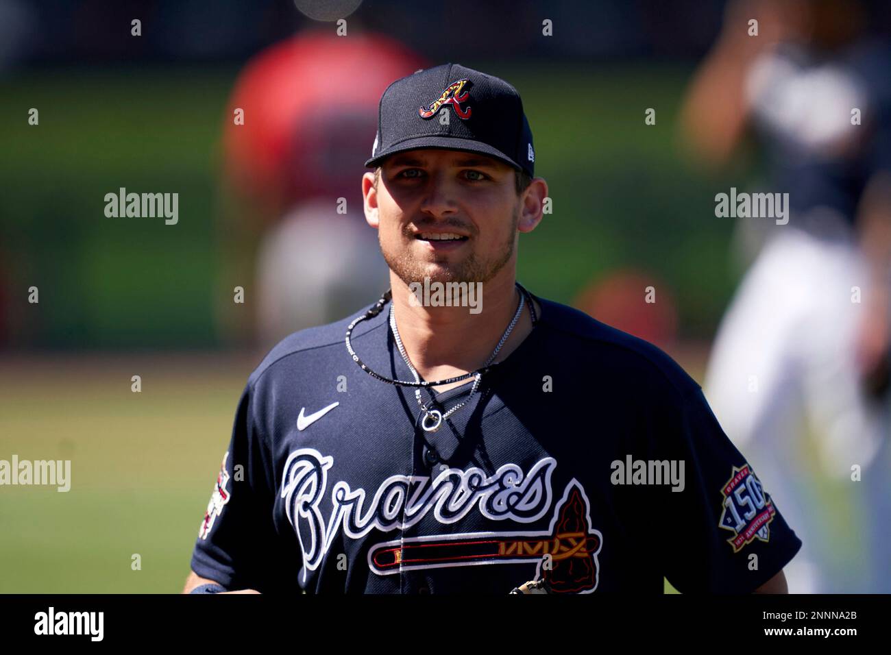 Atlanta Braves Austin Riley (27) during a Major League Spring Training game  against the Boston Red Sox on March 7, 2021 at CoolToday Park in North  Port, Florida. (Mike Janes//Four Seam Images
