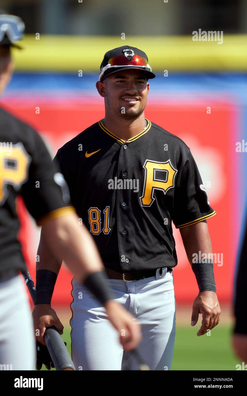 Pittsburgh Pirates Nick Gonzales (81) walks to the dugout during a