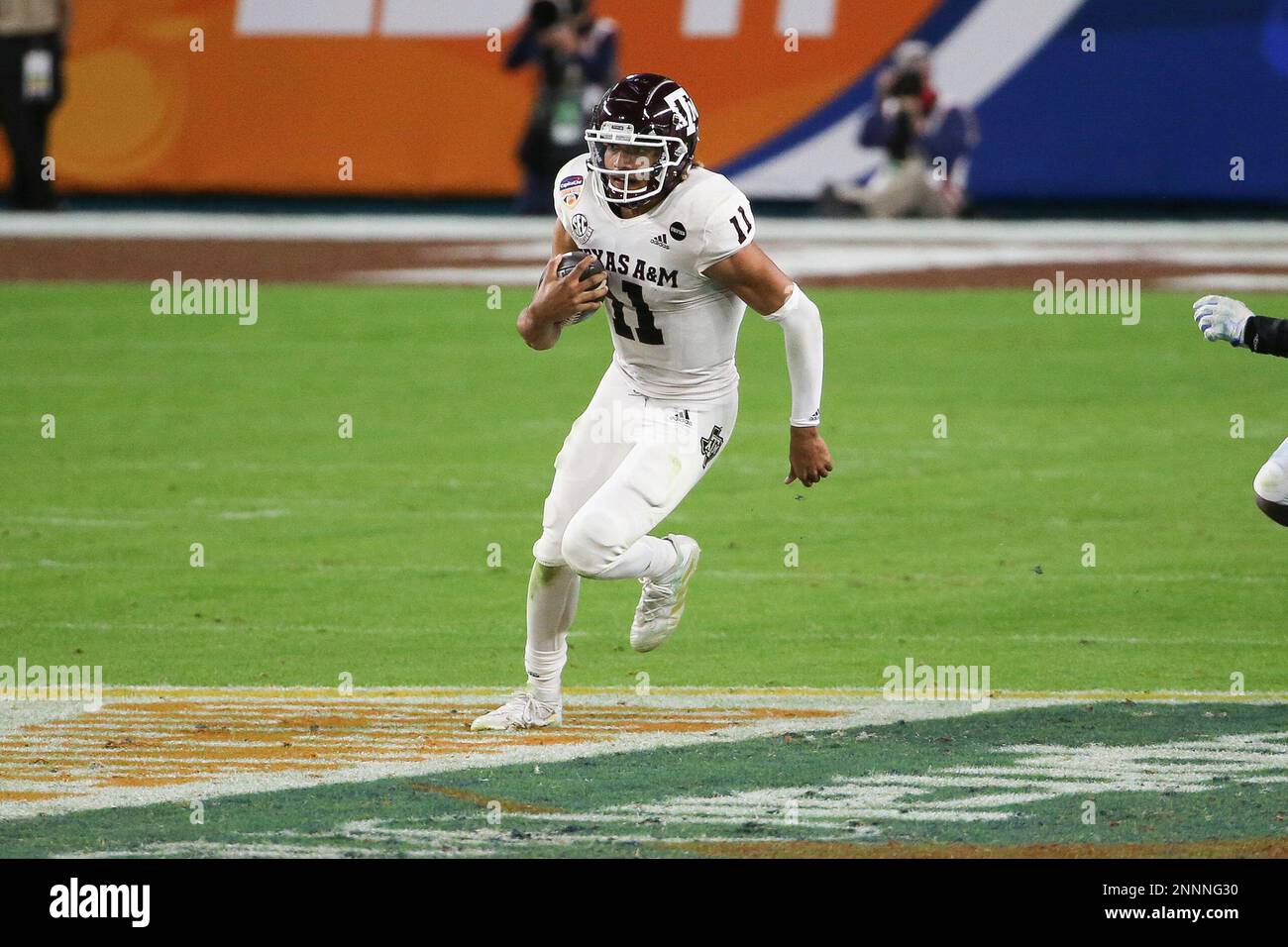 Texas A&M Aggies quarterback Kellen Mond (11) runs the ball during the