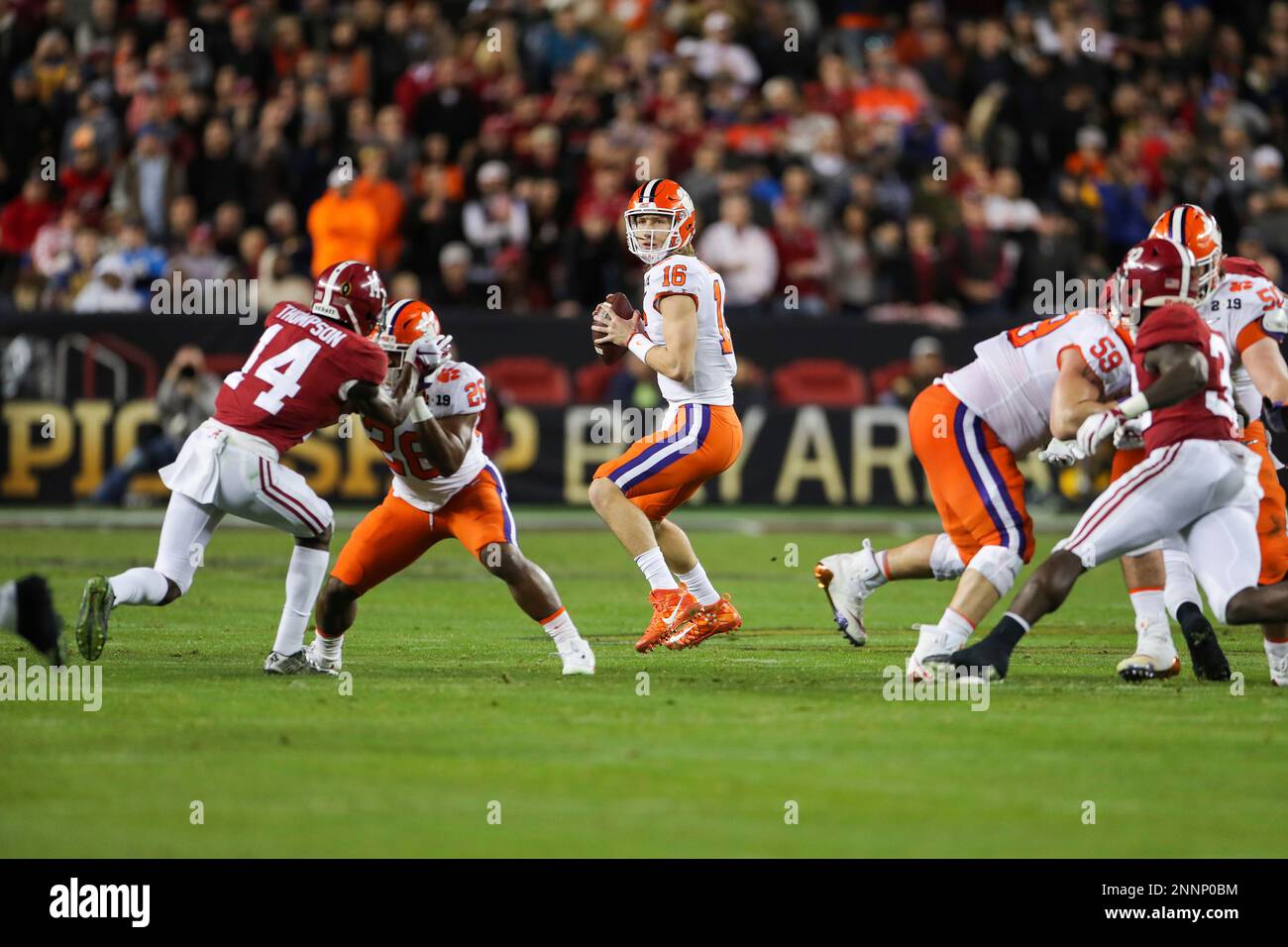 Clemson Tigers Quarterback Trevor Lawrence (16) Looks To Throw During ...