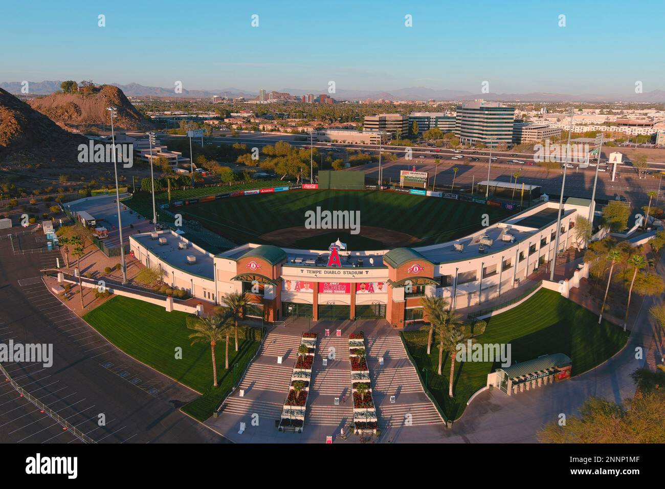 An aerial view of Tempe Diablo Stadium, Tuesday, Mar. 2, 2021, in Tempe