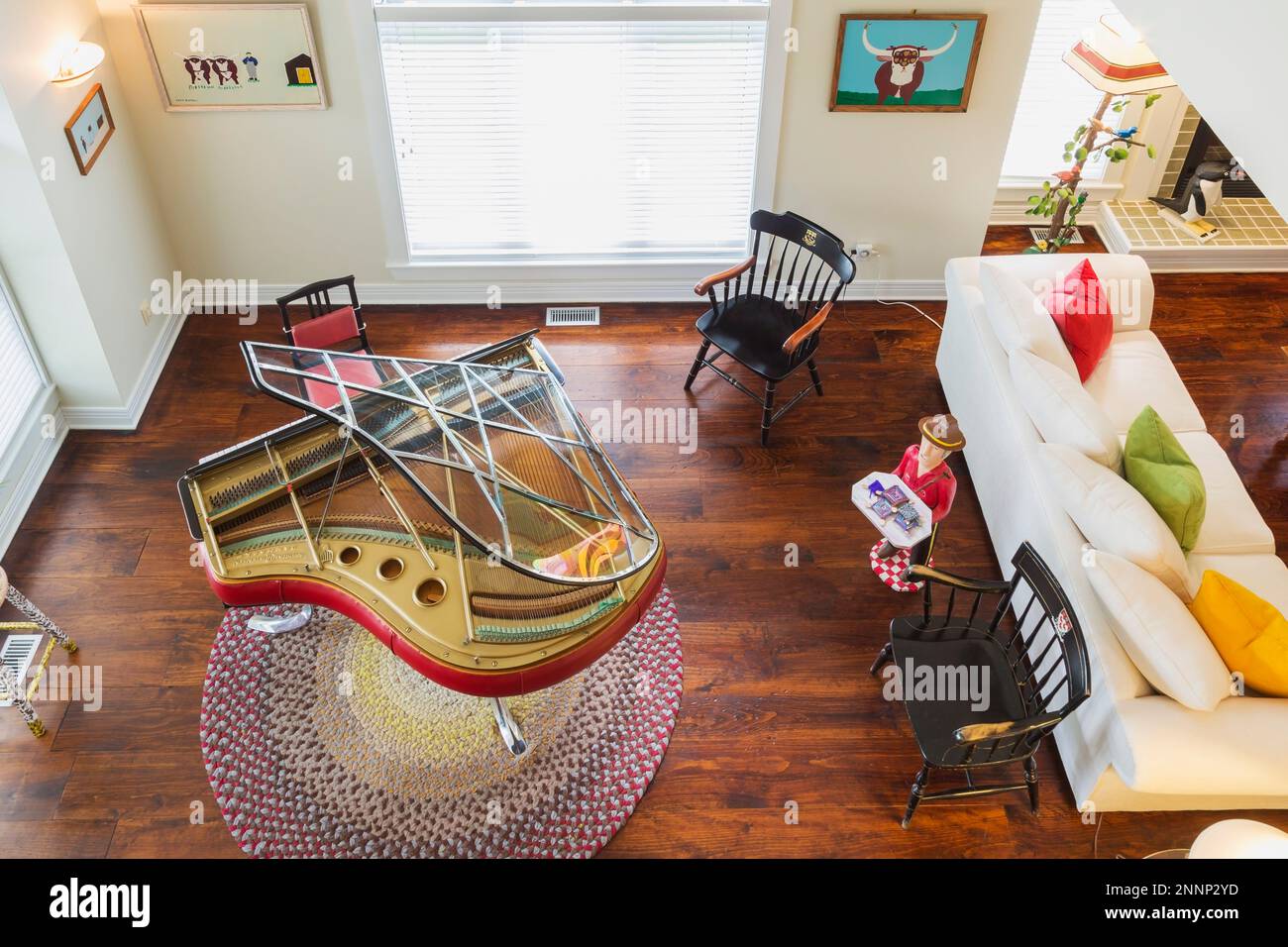 Reddish leather contoured piano styled by Andreas Christensen from ...