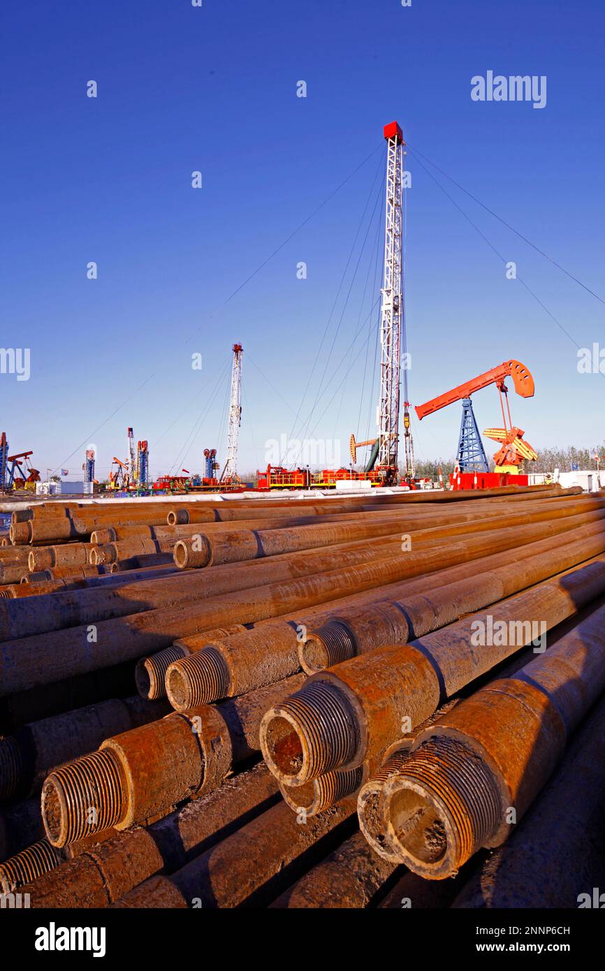 Oil drill pipe Stock Photo Alamy