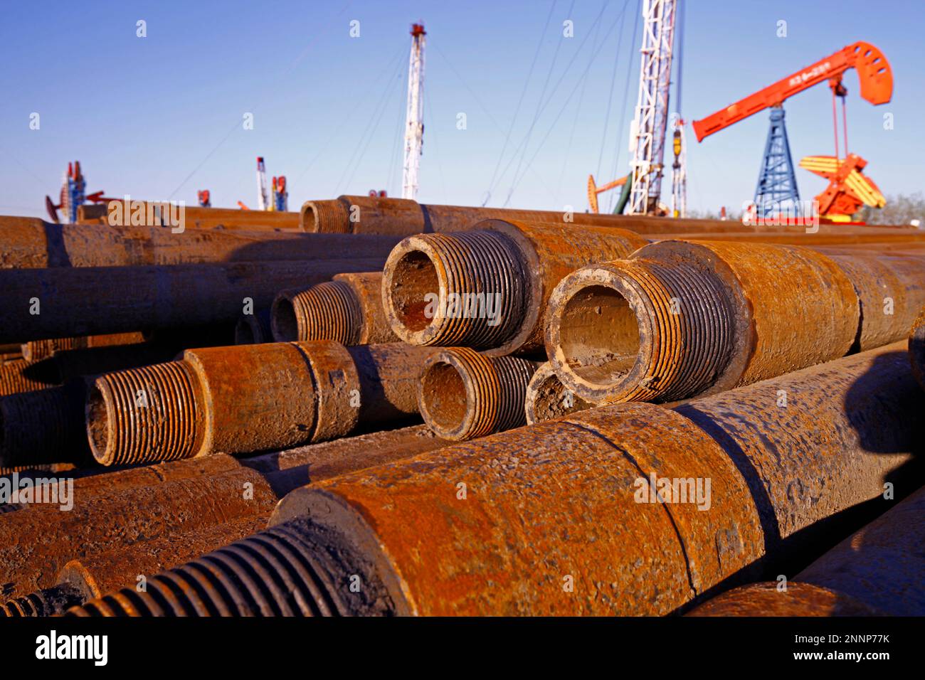 Oil drill pipe Stock Photo Alamy