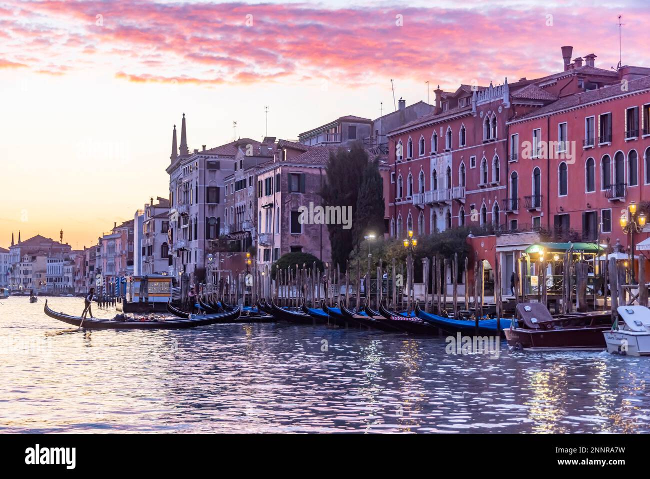 Evening atmosphere on the Grand Canal, Venice, Italy Stock Photo