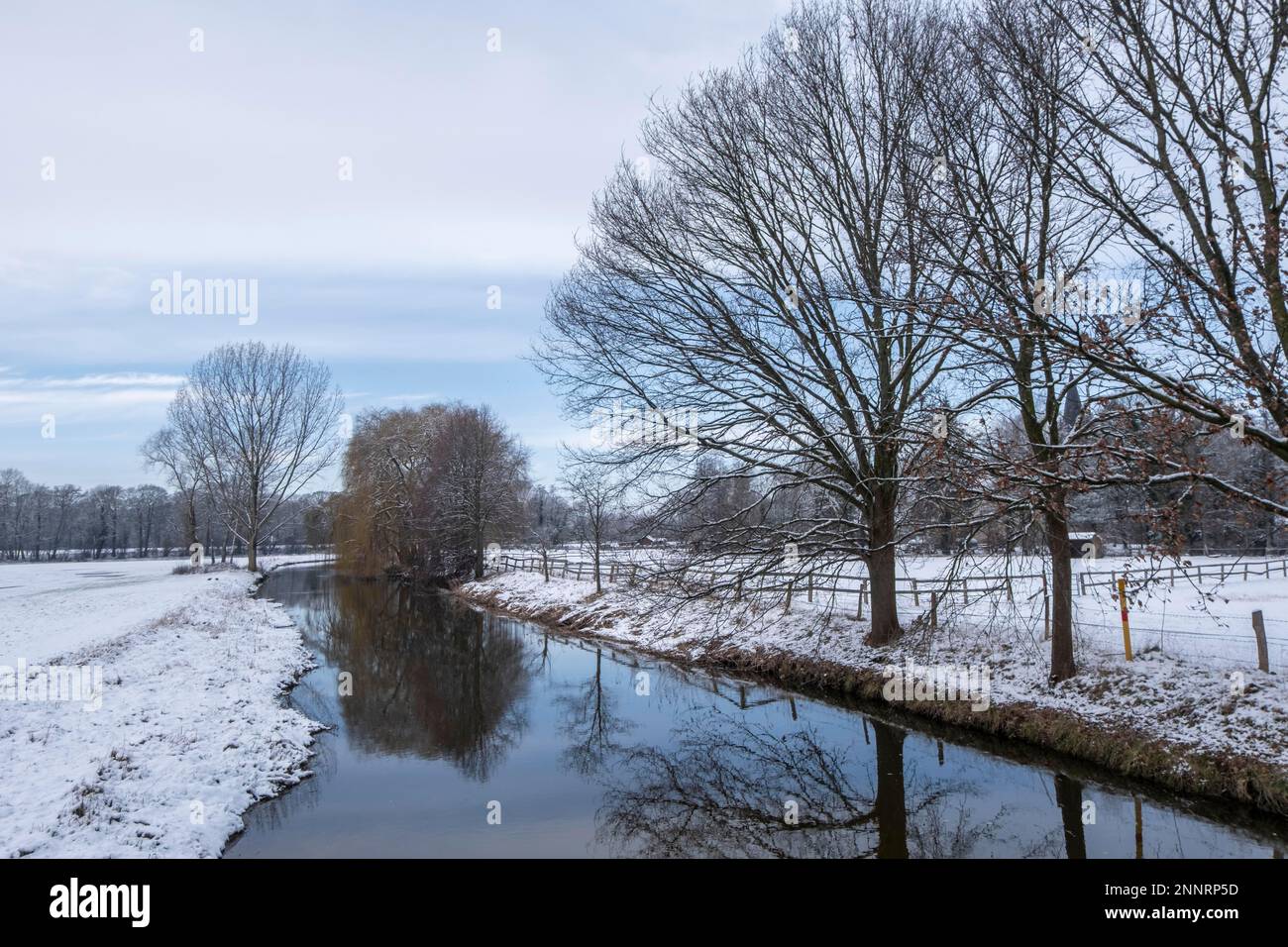 Winter on the Dinkel near Nienborg Stock Photo