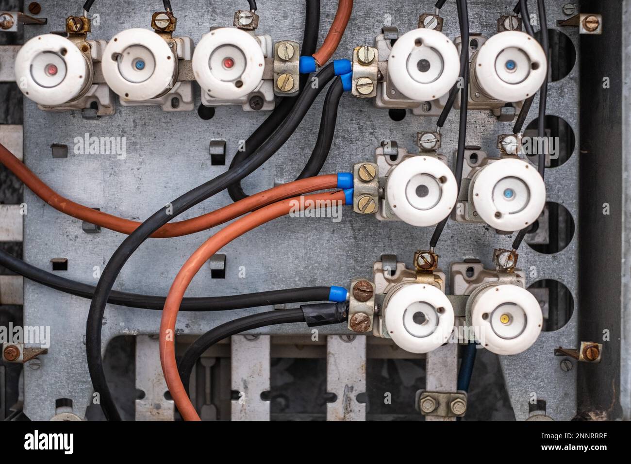 Old electrical system GDR SNV distribution Stock Photo