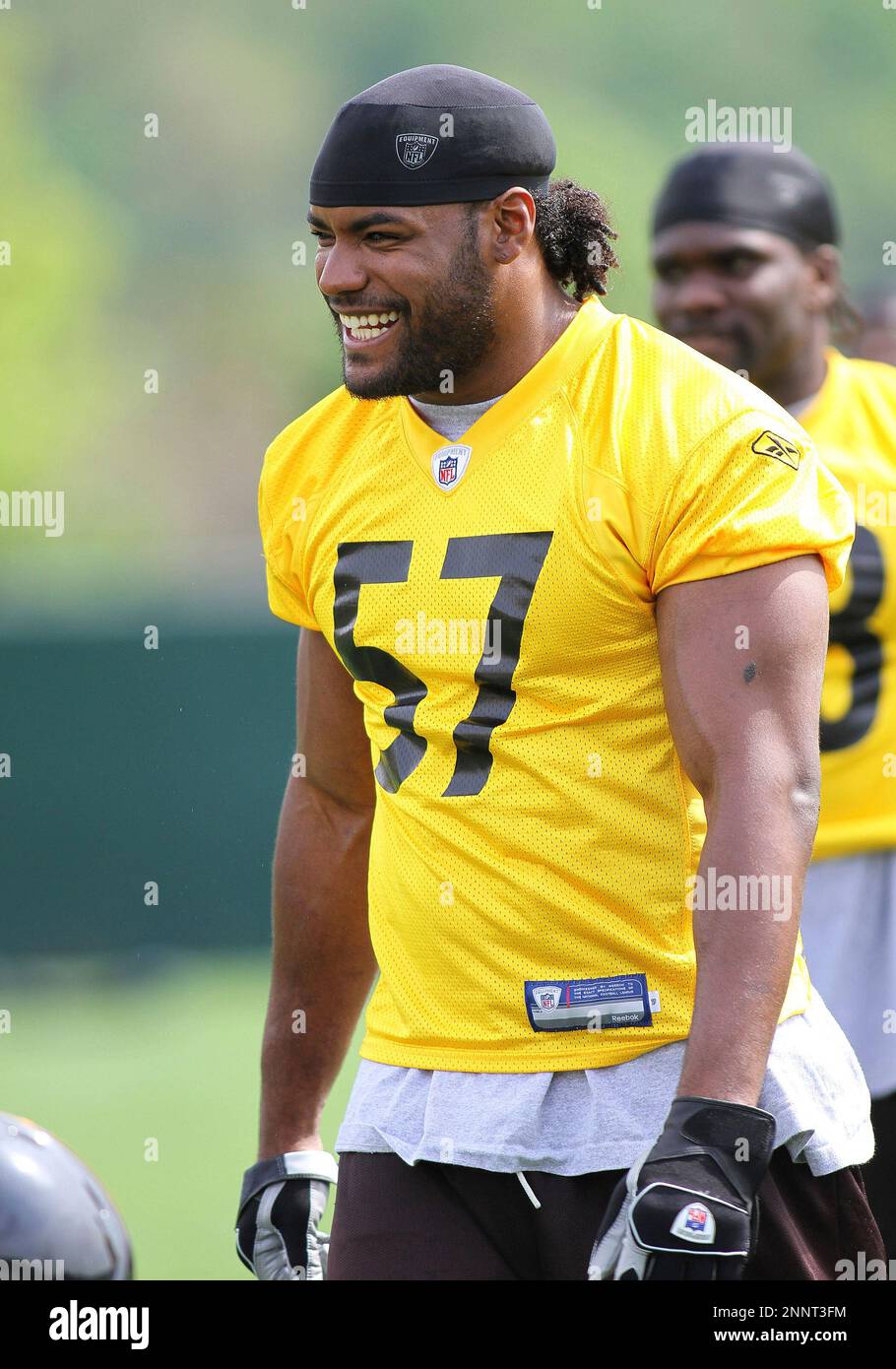 May 01 2010: Steelers LB Keyaron Fox (57) during drills at the ...