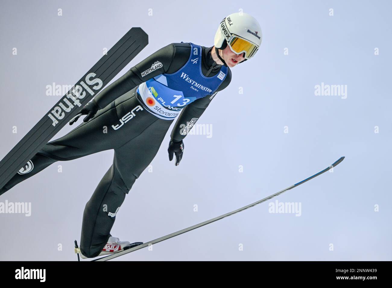 Planica, Slovenia. 25th Feb, 2023. Erik Belshaw of United States of