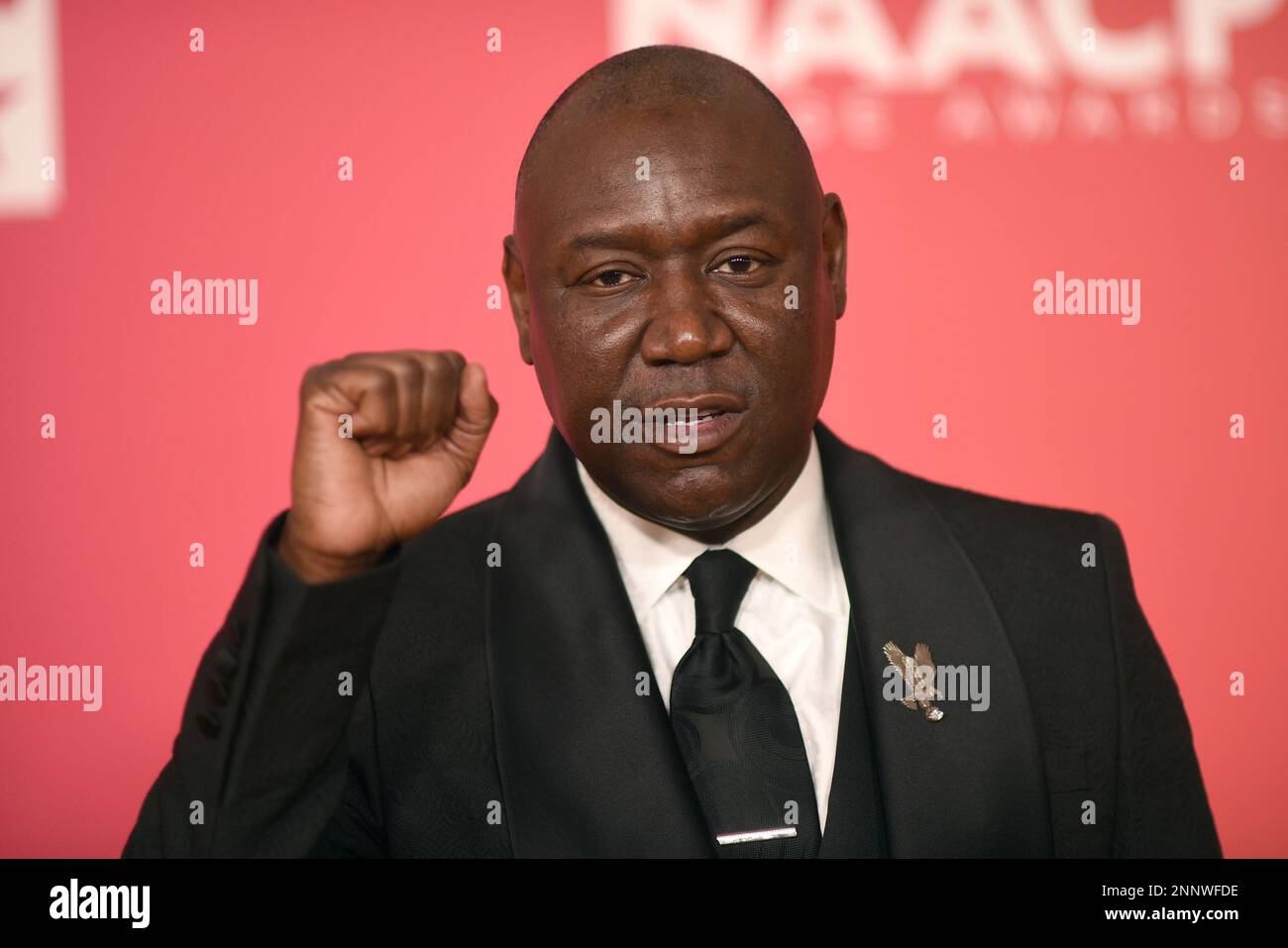 Benjamin Crump arrives at the 54th NAACP Image Awards on Saturday, Feb. 25, 2023, at the Civic