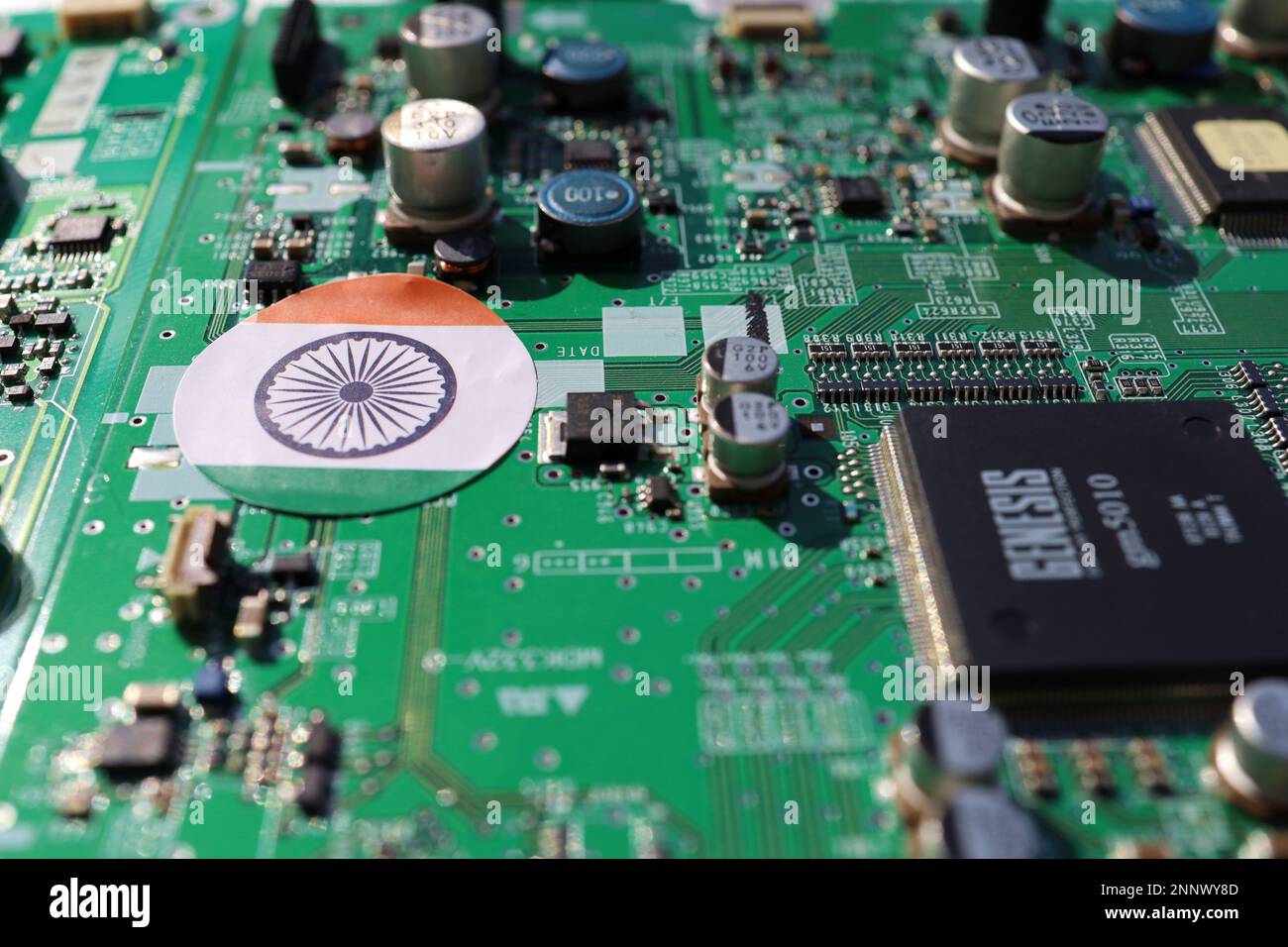 Semiconductor printed circuit board. Concept India's semiconductor