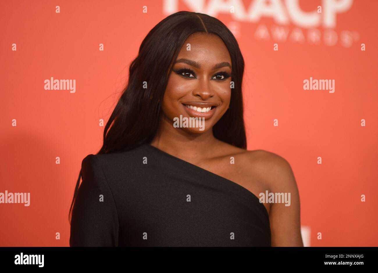 Coco Jones arrives at the 54th NAACP Image Awards on Saturday, Feb. 25