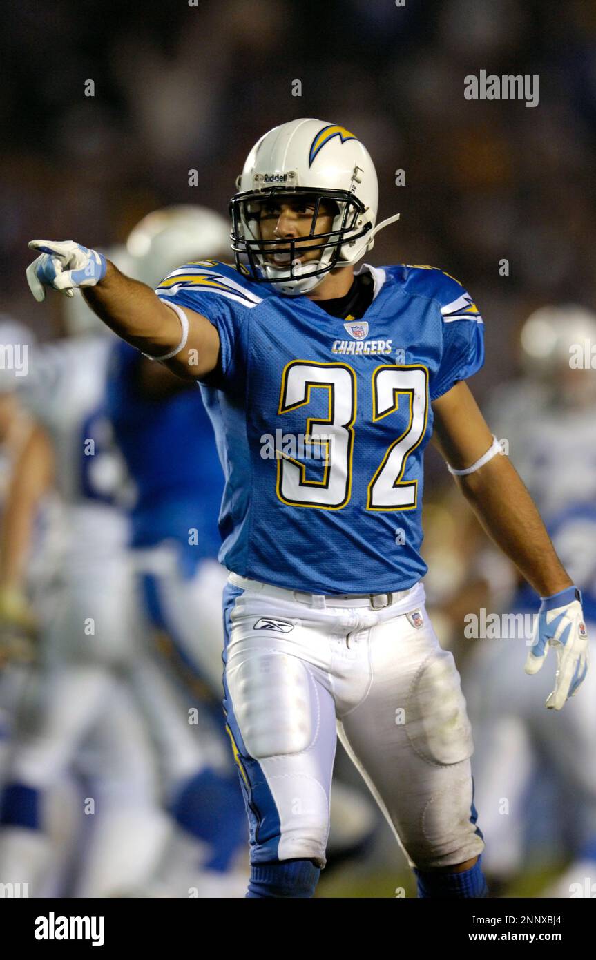 San Diego Chargers Eric Weddle returns an interception in the endzone 25  yards in the first quarter against the New York Jets in week 7 of the NFL  season at MetLife Stadium in East Rutherford, New Jersey on October 23,  2011. UPI/John Angelillo Stock