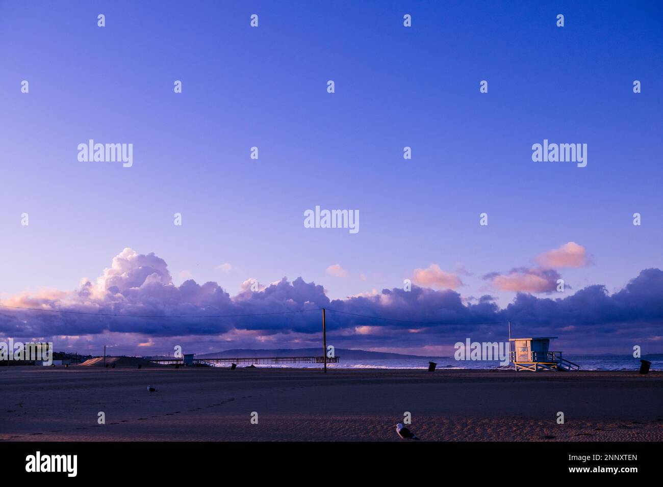 Zuma Beach at sunset, Malibu, California, USA Stock Photo Alamy