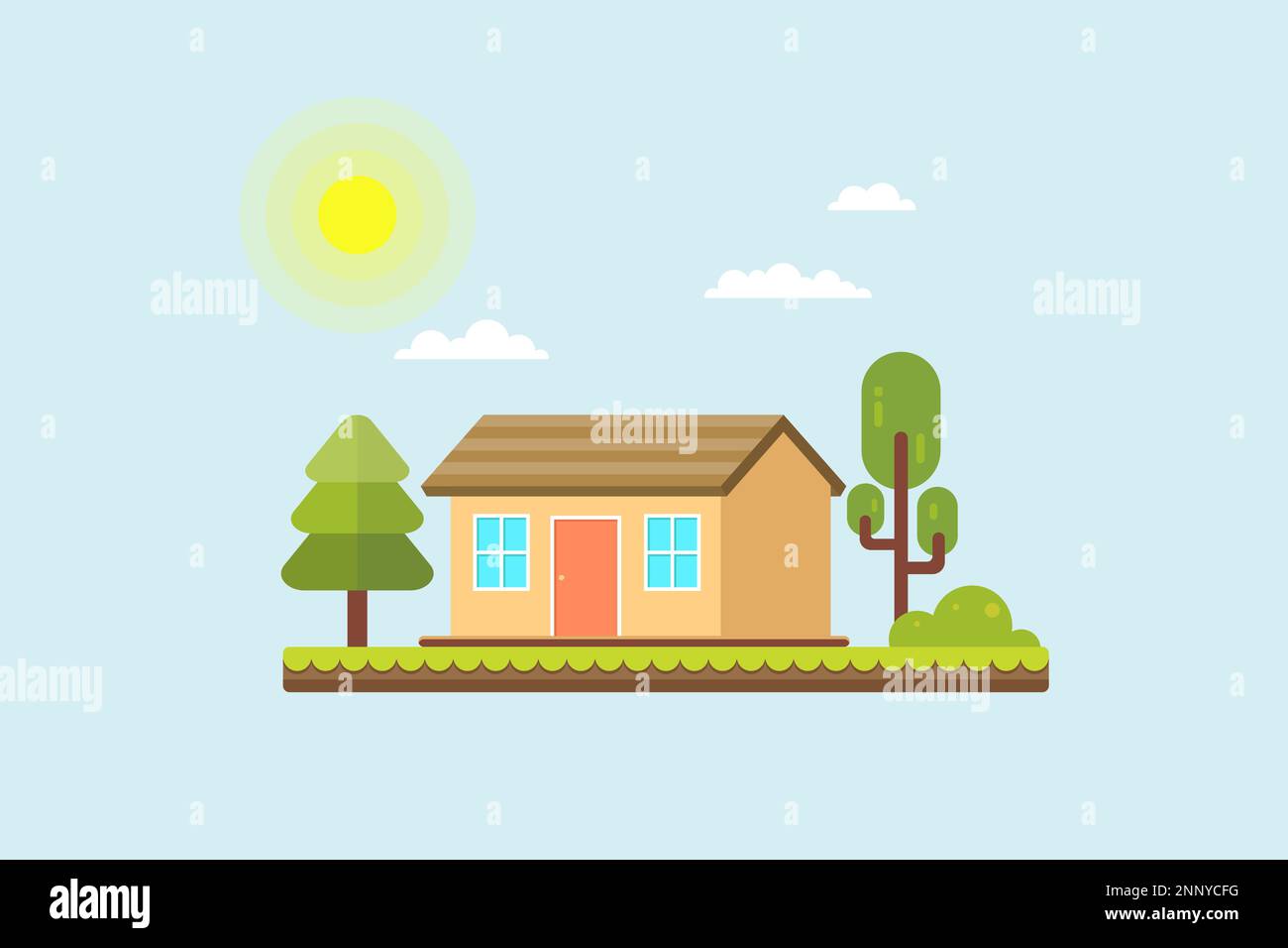 simple home illustration style concept flat design Stock Vector