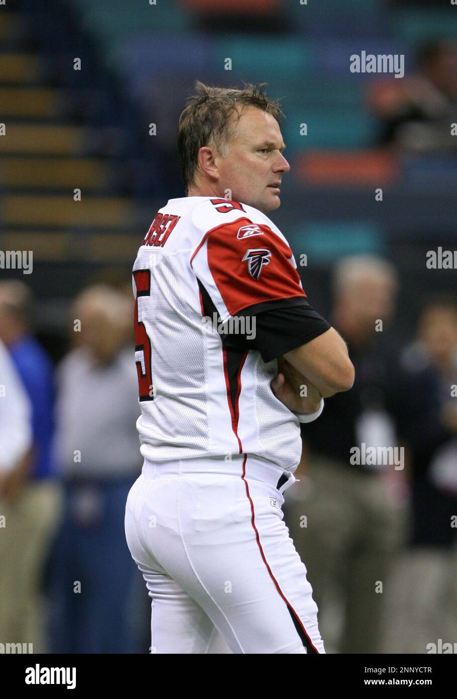 2007 October, 21: Falcons kicker Morten Andersen (5) prior to kickoff of a  22-16 win by the New Orleans Saints over the Atlanta Falcons at the  Louisiana Superdome in New Orleans, LA. (