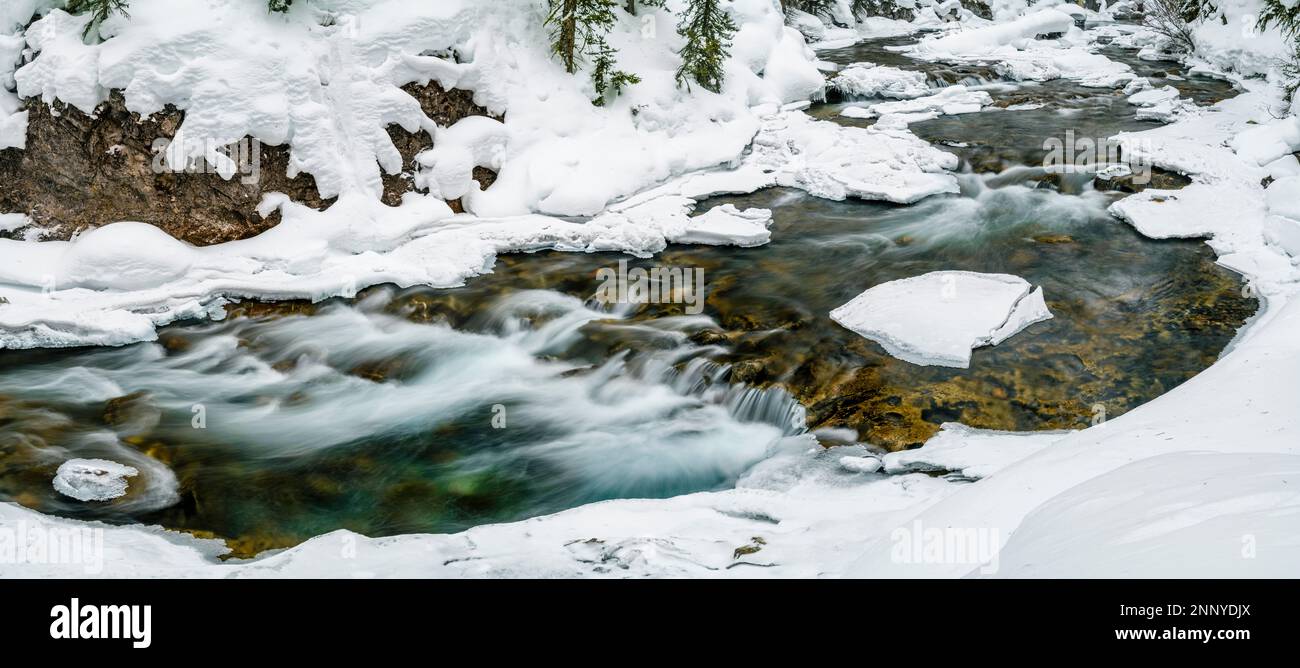 Bryant Creek in winter, Alberta, Canada Stock Photo