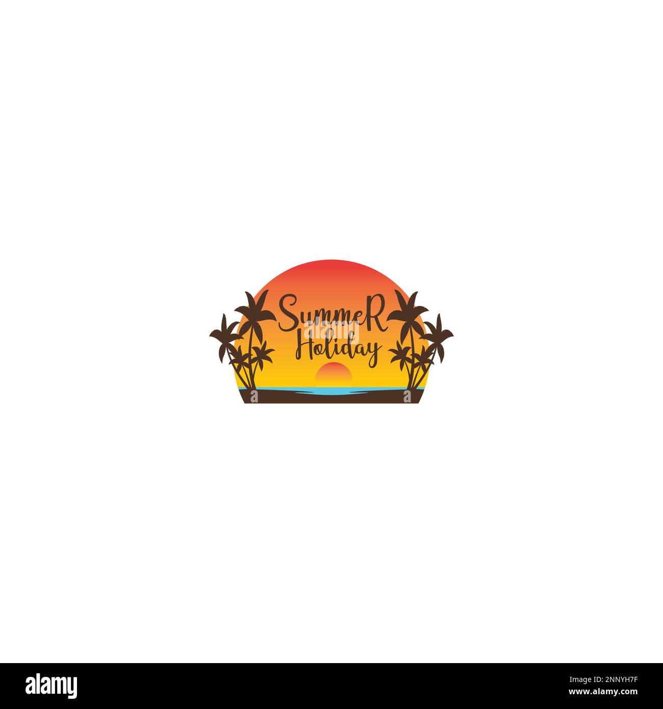 logo design summer island flat design concept Stock Vector
