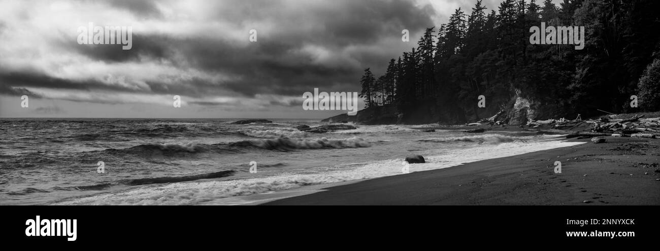 Tsusiat Beach at sunset, Vancouver Island, British Columbia, Canada Stock Photo