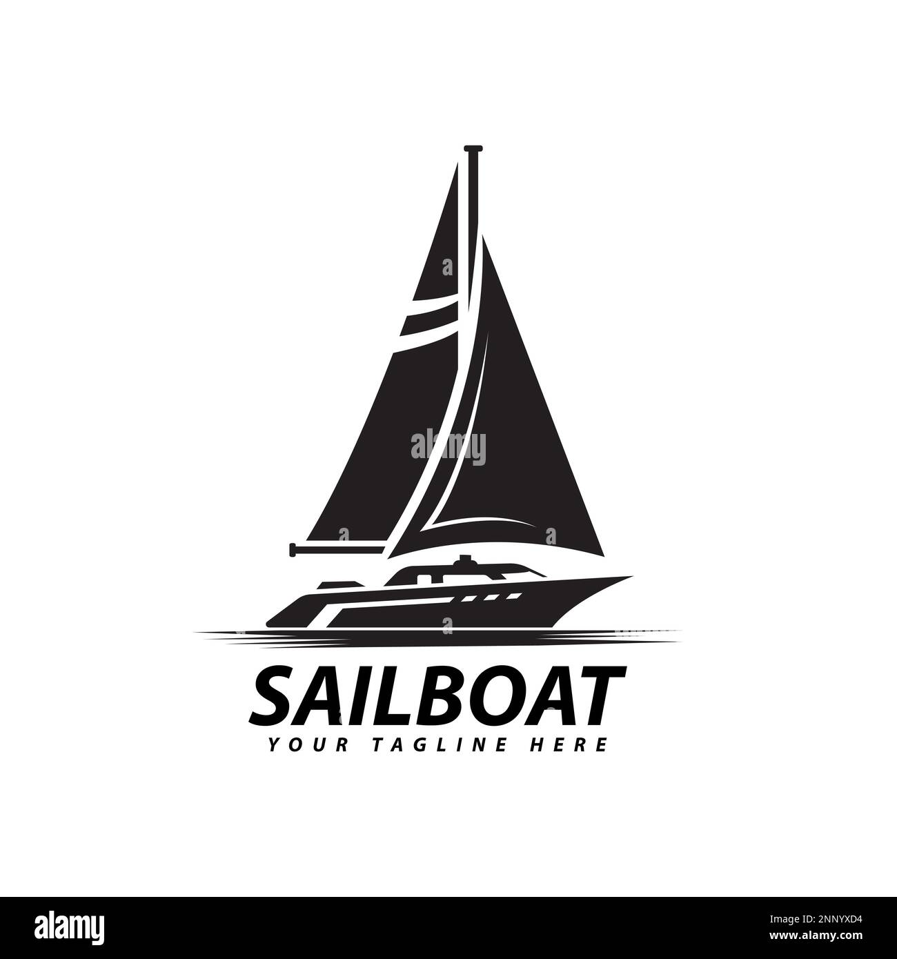 symbol of sailboat silhouette sea transportation design vector Stock Vector