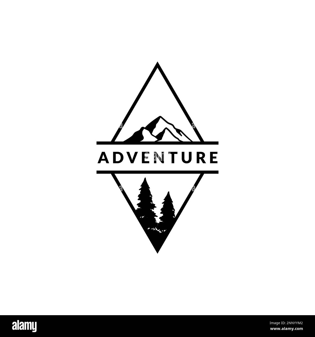 vintage logo badge for mountain camping adventure Stock Vector