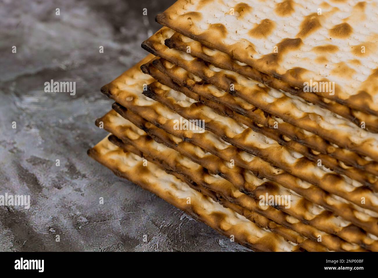 Kosher Unleavened Matzah Bread Is Eaten During Jewish Holiday Of