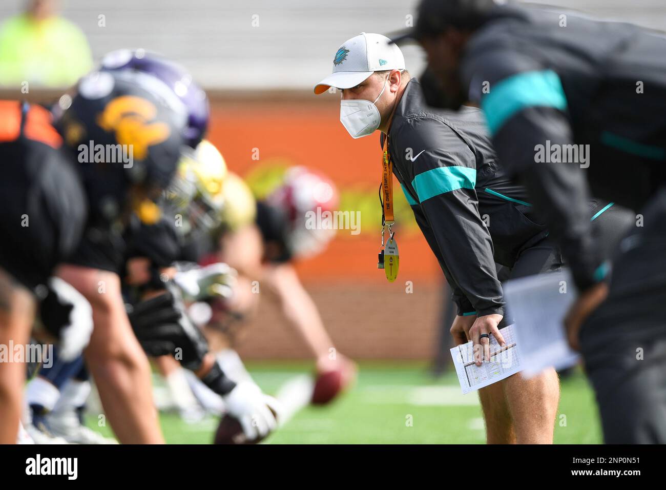 Miami Dolphins quality Control coach Mike Judge during practice for the