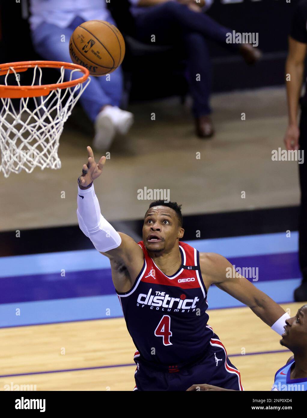 Washington Wizards' Russell Westbrook shoots during the second quarter ...