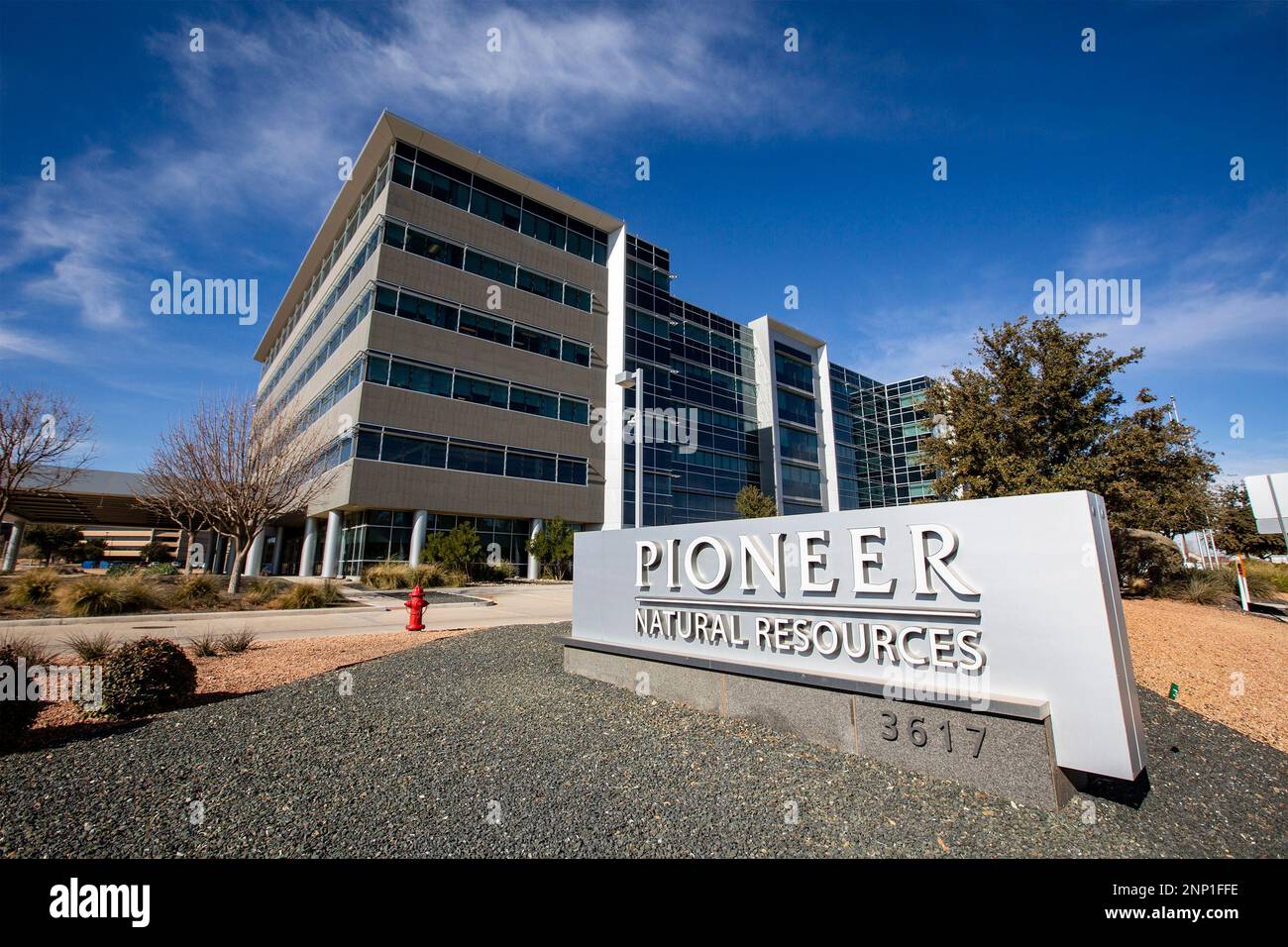 Pioneer Natural Resources Midland headquarters office, Wednesday, Jan. 13, 2021, in Midland