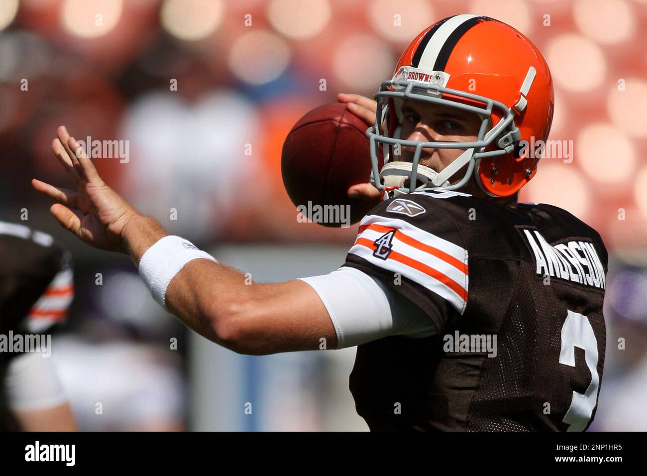 13 September 2009: Cleveland Browns Derek Anderson prior to the Browns game  against the Minnesota Vikings in Cleveland Ohio September 18, 2009. (Icon  Sportswire via AP Images Stock Photo - Alamy