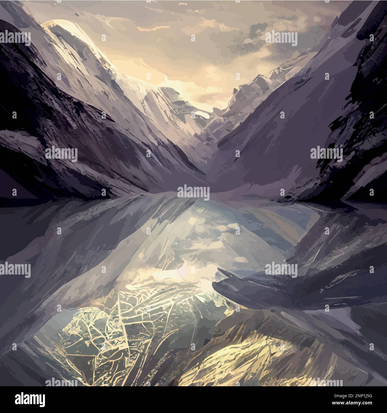 Realistic landscape painting hi-res stock photography and ...