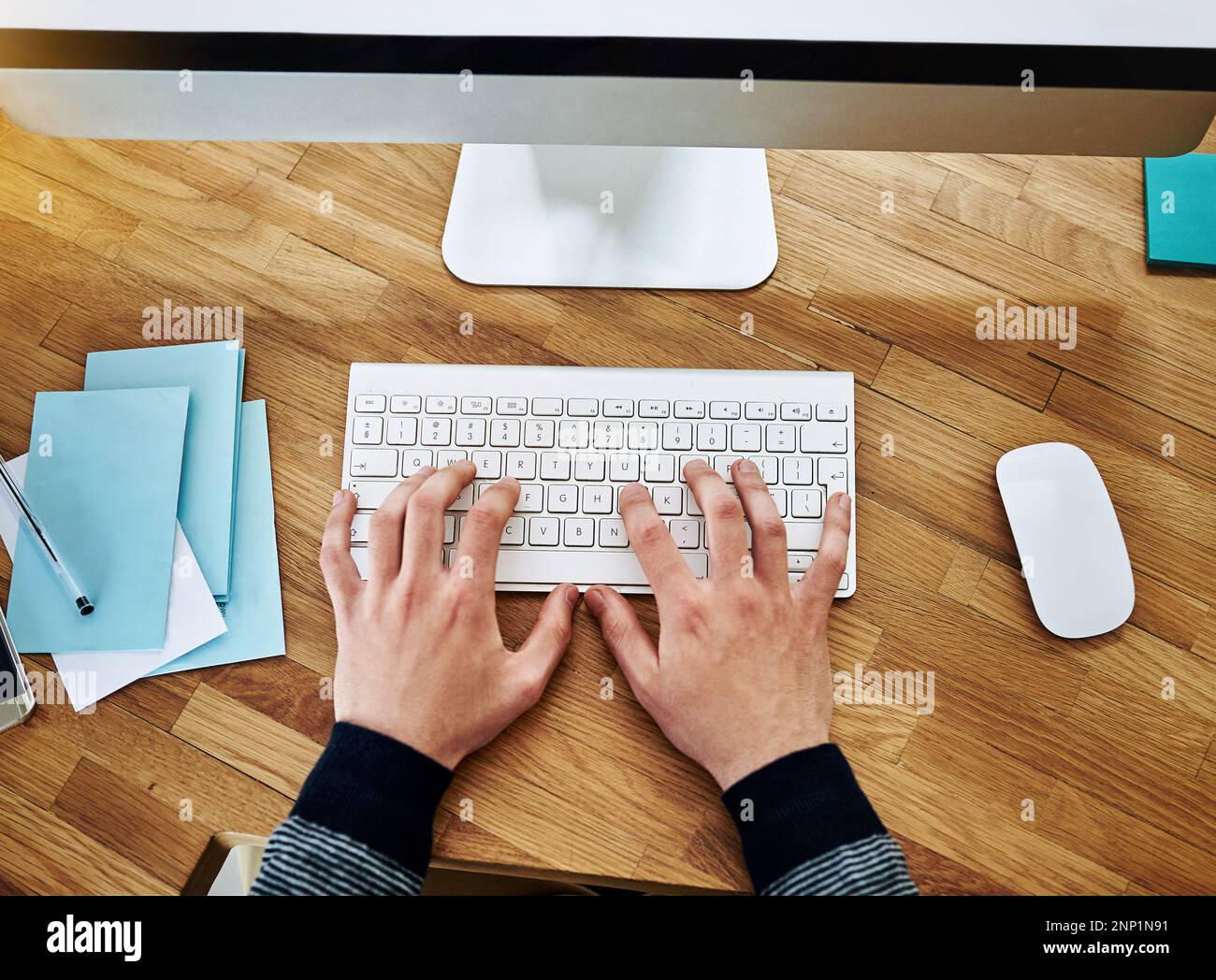 Closeup office desk men tapping hi-res stock photography and images - Alamy