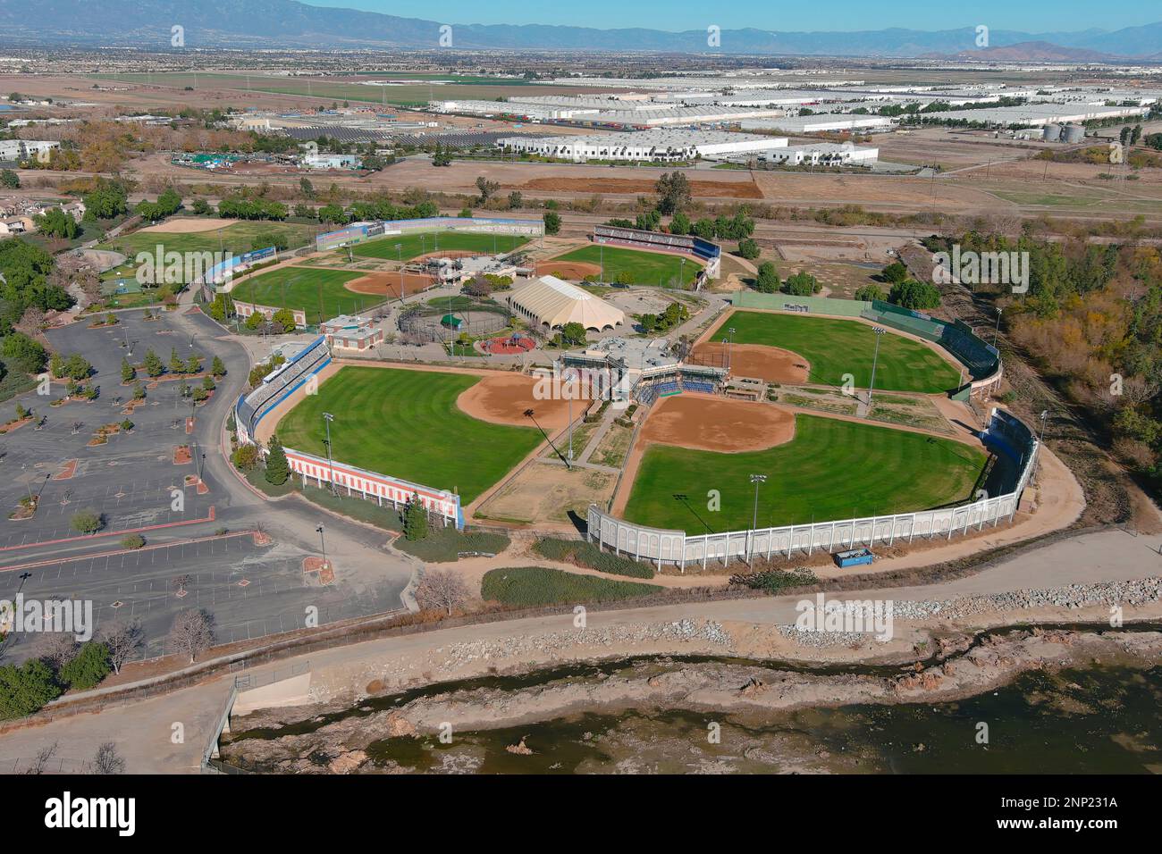 An Aerial View Of Big League Dreams Sports Park Sunday Jan 17 2021 In Chino Hills Calif