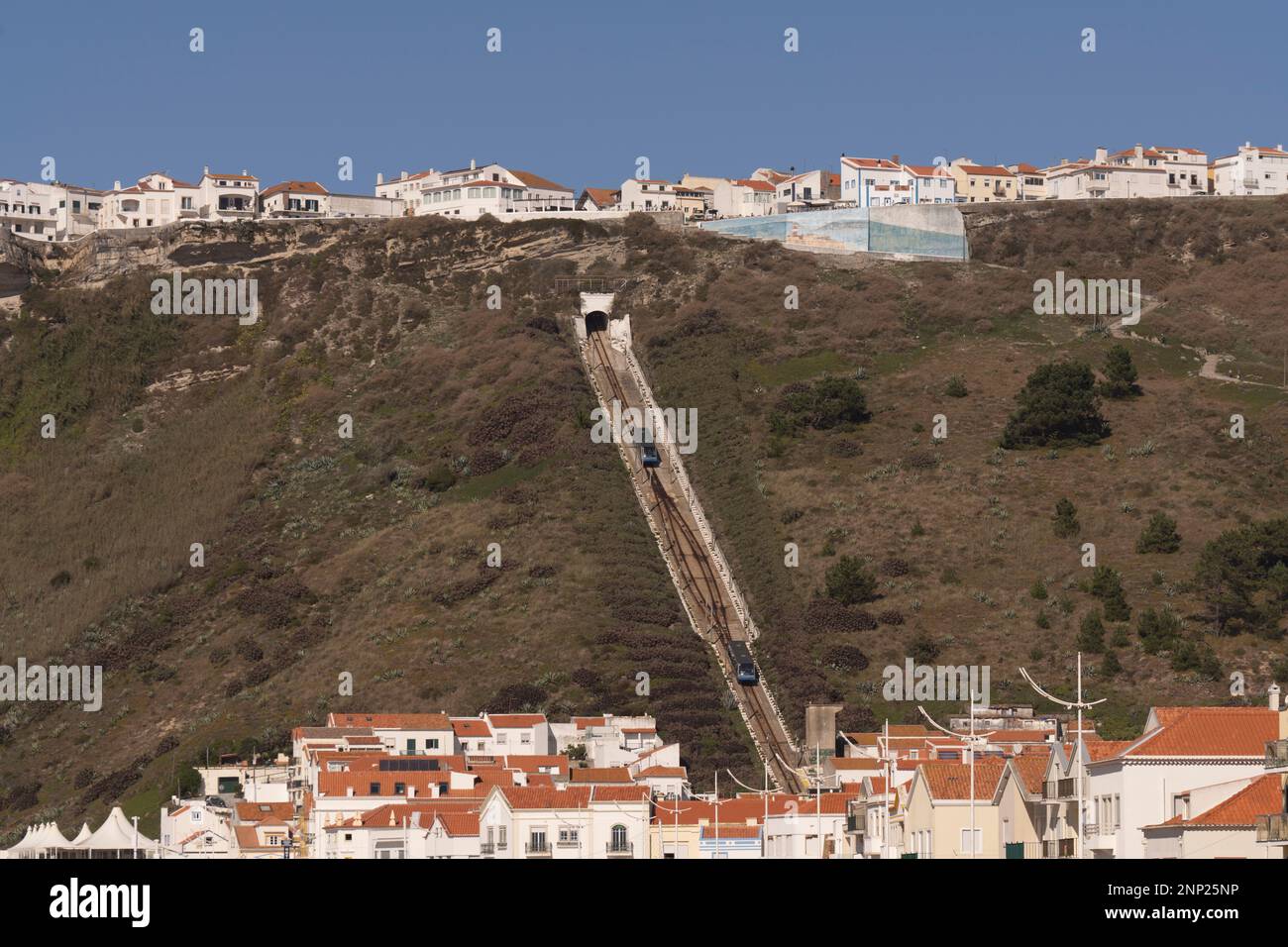 Funicular tourism attraction, Nazare, Portugal Stock Photo Alamy