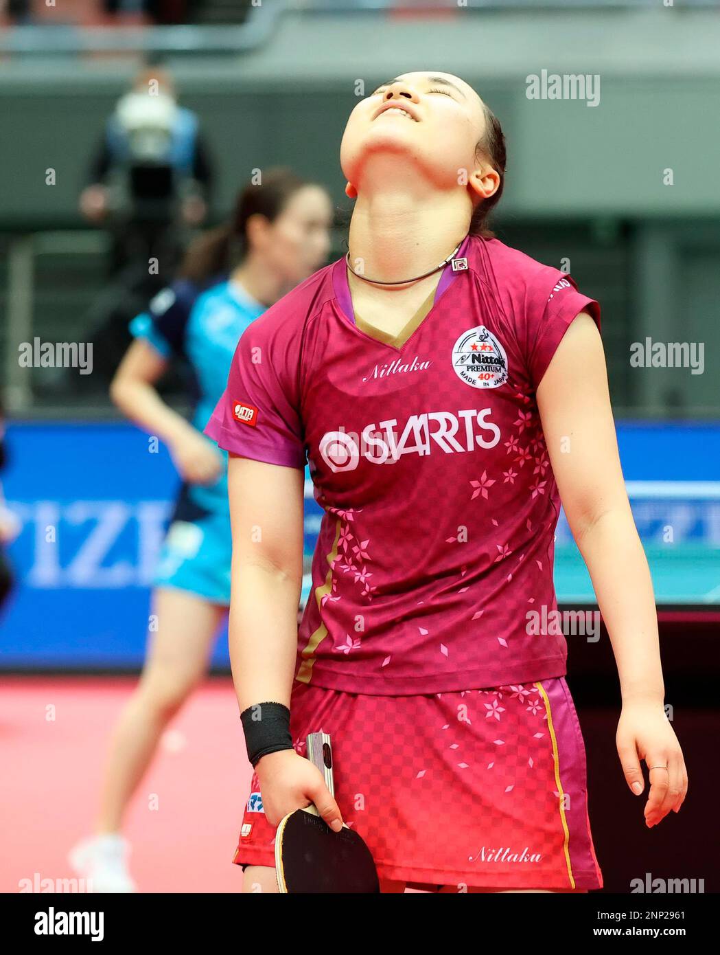 Japanese table tennis player Mima Ito frustrates during the final match