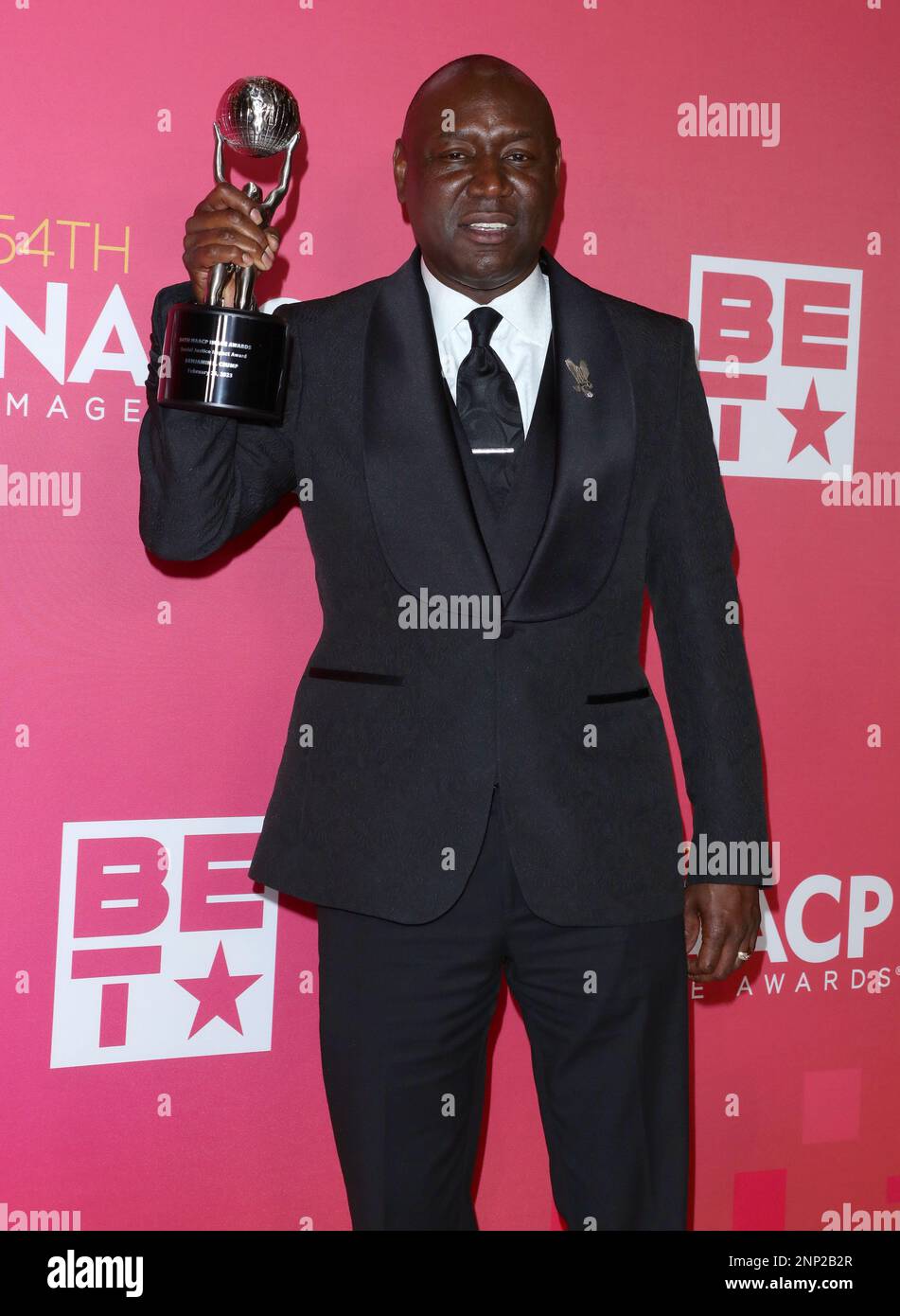 Benjamin Crump arrives at The 54th NAACP Image Awards Press Room, held