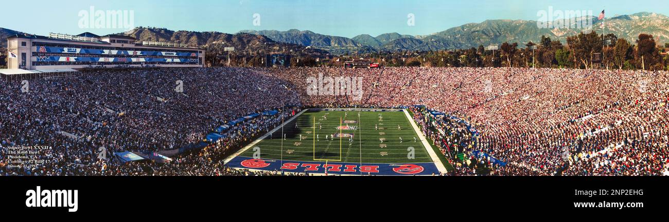 Crowd on American football game, Super Bowl, Rose Bowl Stadium, Pasadena, California, USA Stock Photo