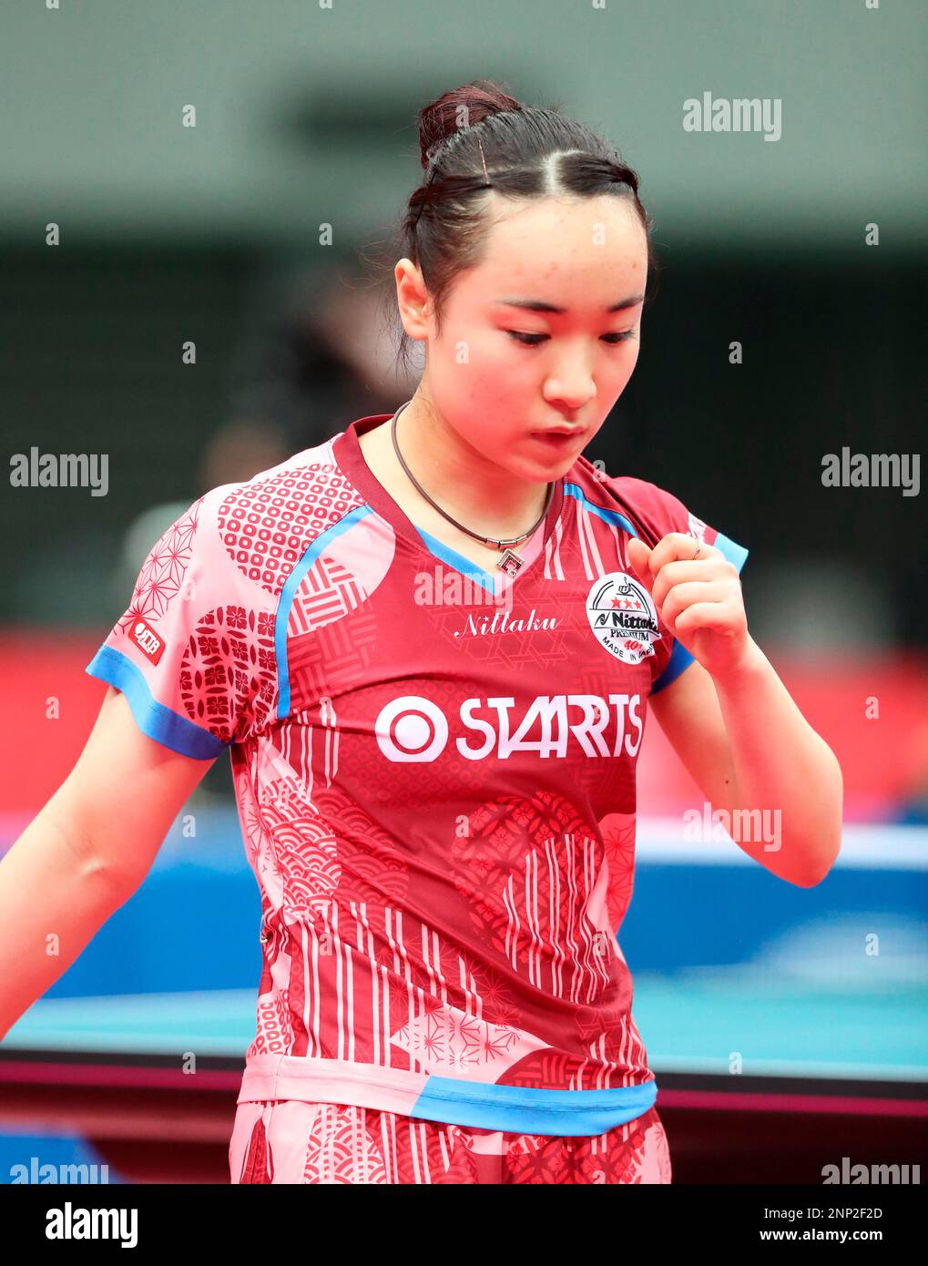 Japanese table tennis player Mima Ito competes during the quarterfinal