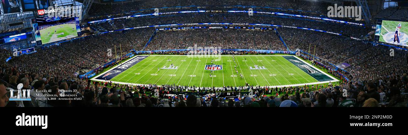 Super Bowl game, US Bank Stadium, Minneapolis, USA Stock Photo