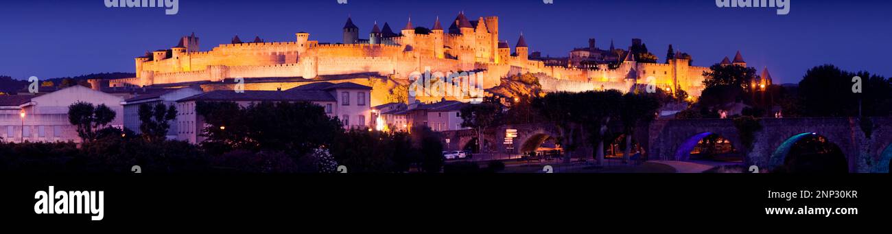 Majestic fortification, Carcassonne, Aude, Occitanie, France Stock Photo