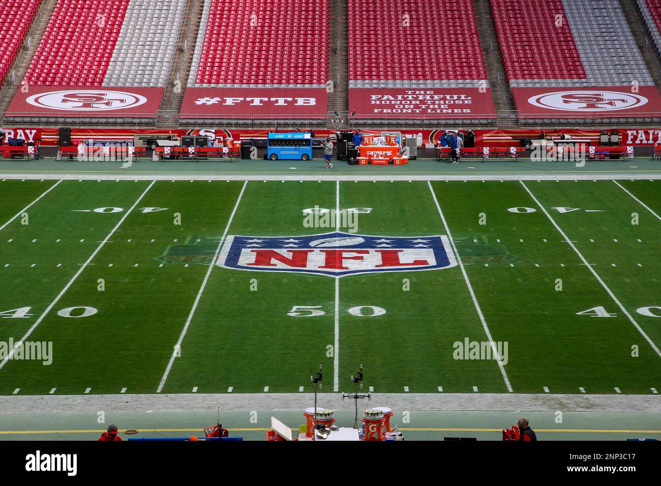 GLENDALE, AZ - JANUARY 03: Overall view of State Farm Stadium in Glendale,  Arizona without fans prior to the San Francisco 49ers game against the  Seattle Seahawks. The 49ers are using the