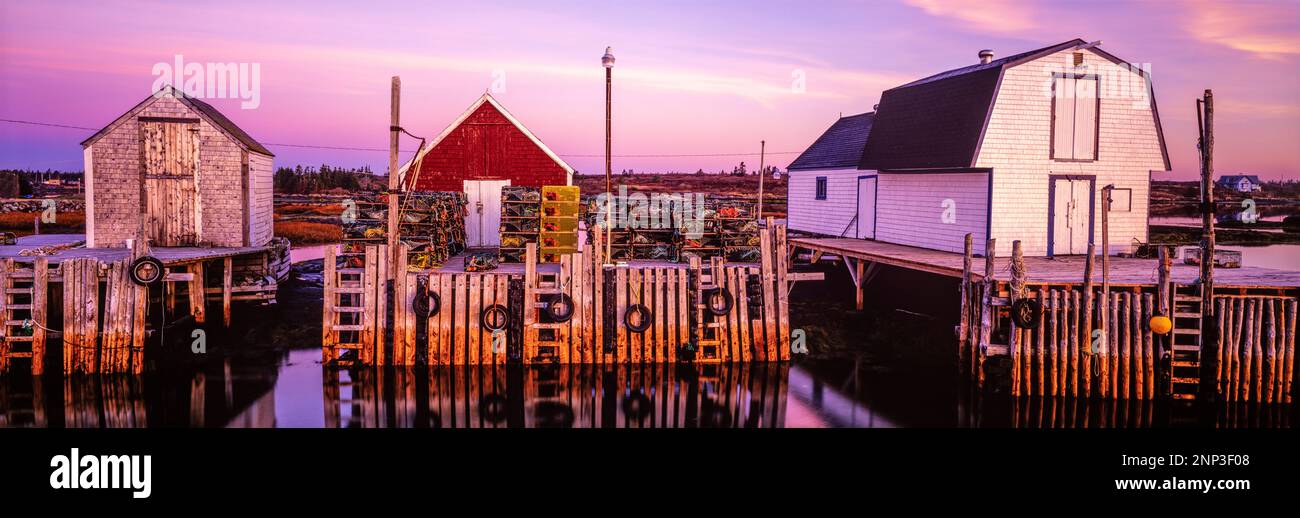 Lobster Fishing Harbour, Change Island, Newfoundland, Canada Stock