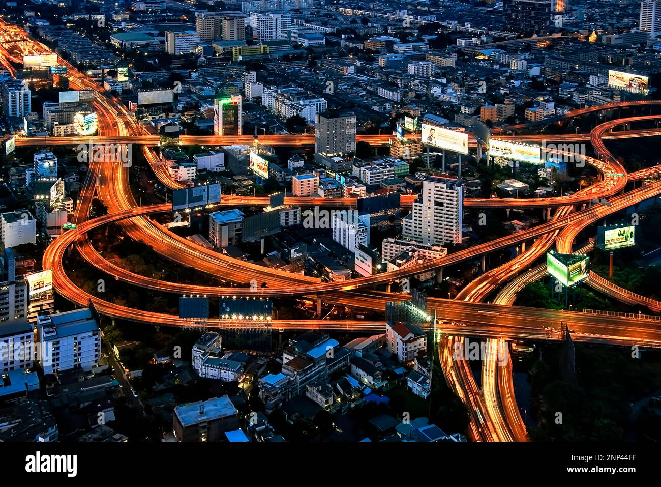 Bangkok junction by night Stock Photo