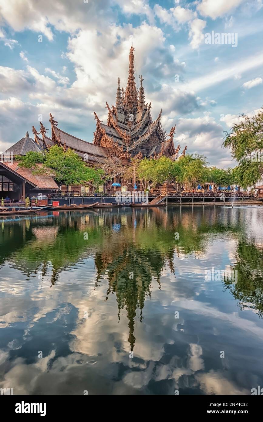 Sanctuary of Truth in Naklua, Pattaya, Thailand Stock Photo