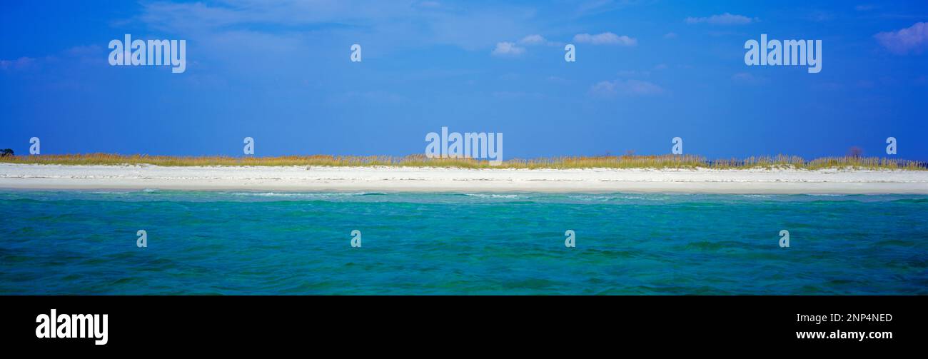 Beach on Shell Island, St. Andrews State Park, Panama City Beach, Florida, USA Stock Photo