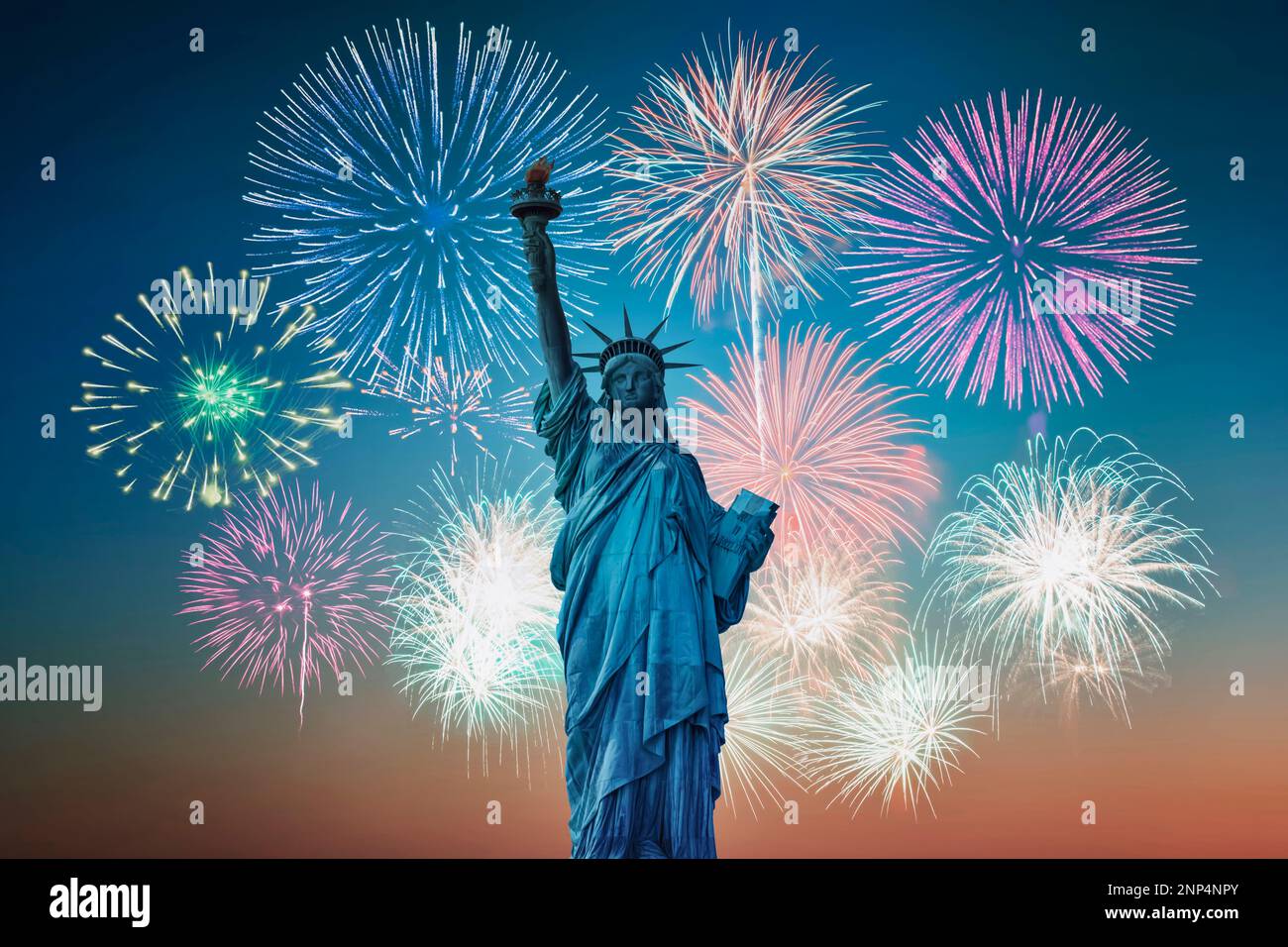 Fireworks in New York City Stock Photo