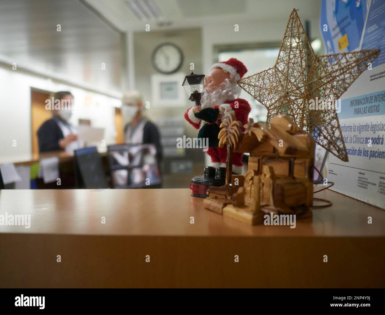 Christmas decorations at the Clínica Universidad de Navarra, in Pamplona,  Navarra (Spain), December 24, 2020. CUN;CLINIC;UNIVERSITY OF NAVARRA;SPAIN; PAMPLONA;NAVARRA;CORONAVIRUS;COVID19;STREET Eduardo Sanz / Europa Press  12/24/2020 (Europa Press via AP ...