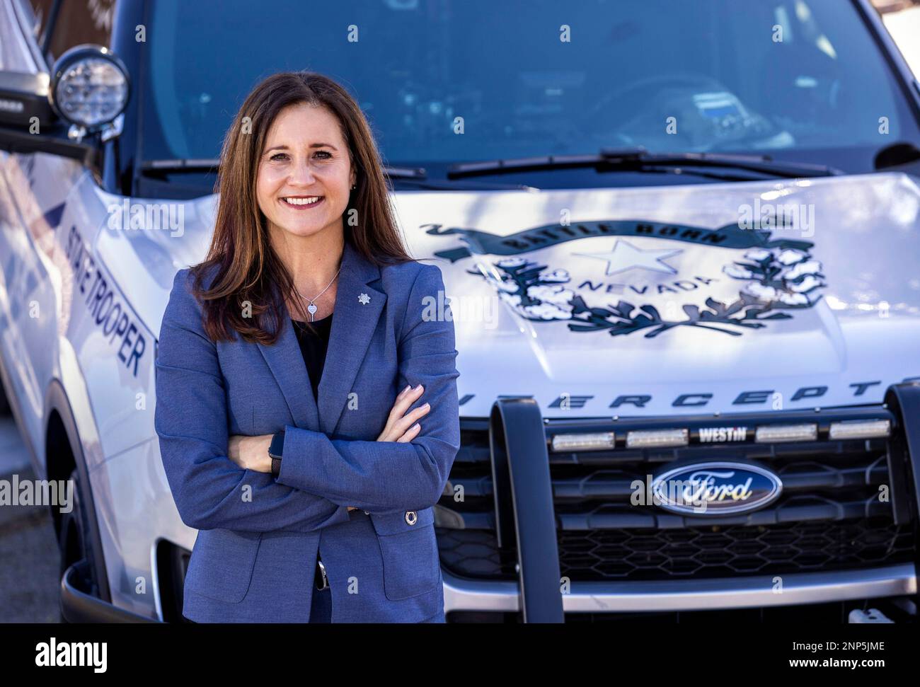 Anne Carpenter poses at the Nevada Highway Patrol Southern Command ...