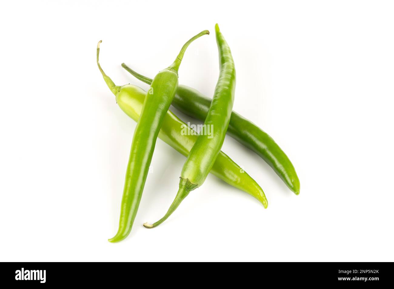 Green chili pepper isolated on white background Stock Photo - Alamy