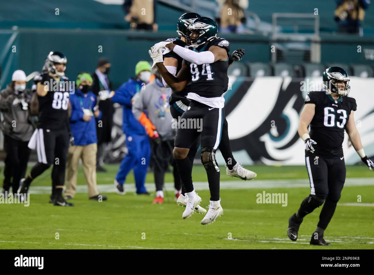 Philadelphia Eagles defensive end Josh Sweat tackles New York Jets  quarterback Luke Falk in action during an NFL football game, Sunday, Oct.  6, 2019, in Philadelphia. (AP Photo/Matt Rourke Stock Photo - Alamy